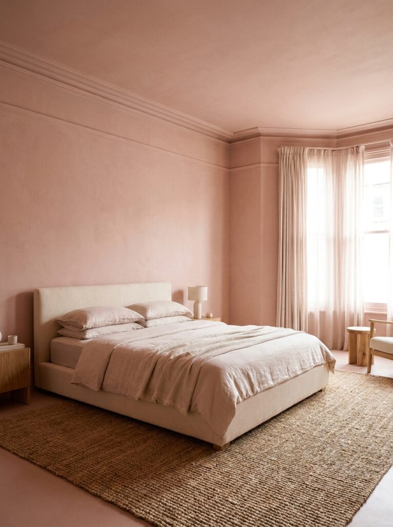 blush pink bedroom