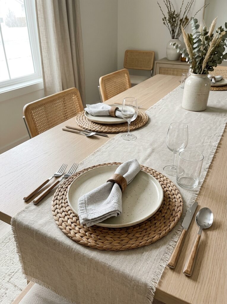 dining table with layered