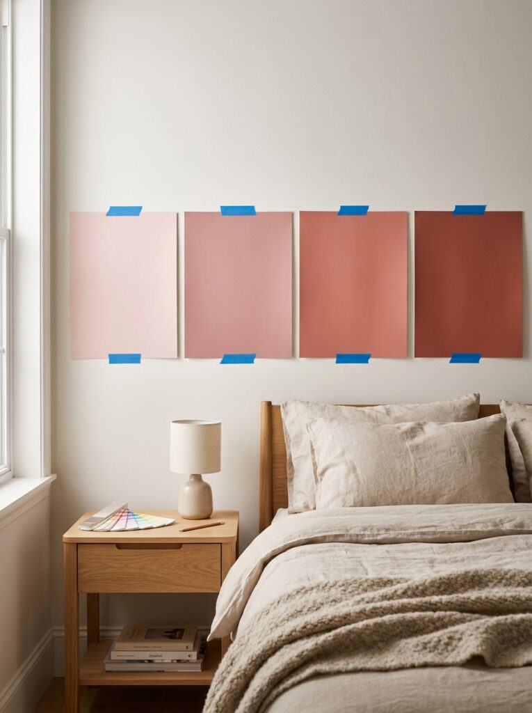 pink room wall